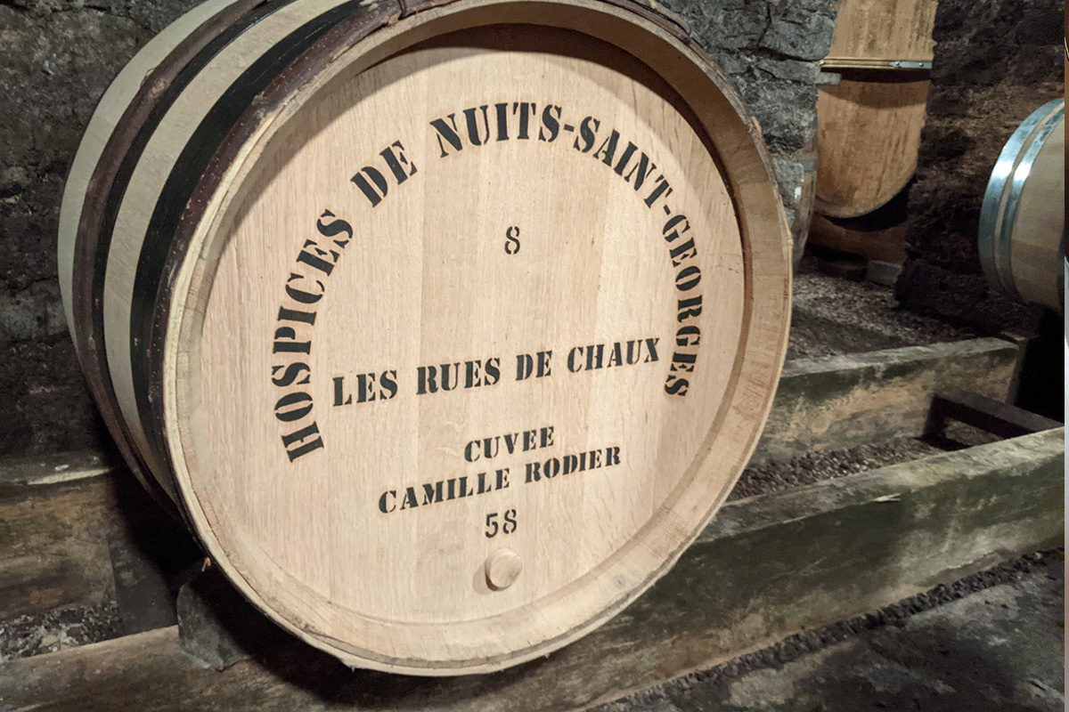 Hospices de Nuits wine barrel