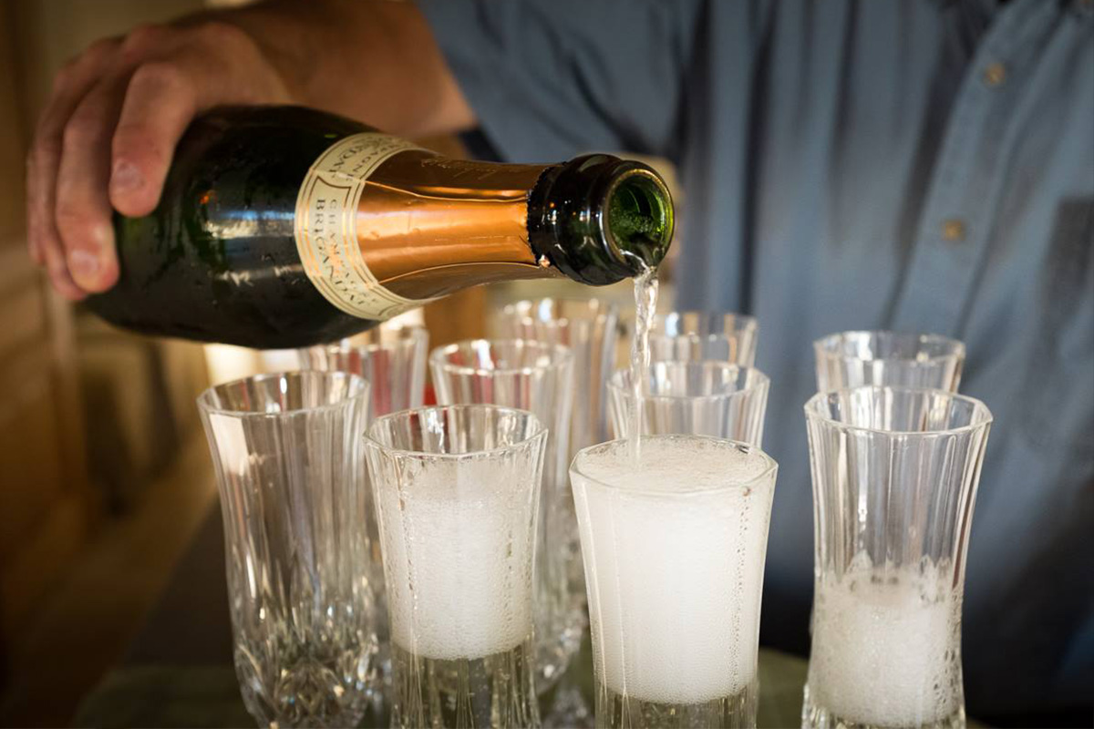 The Fight of the Fizzes - Sparkling wine being poured into glasses