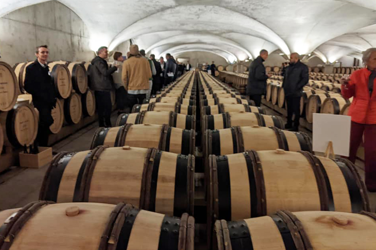 Hospices de Beaune wine barrels to sample