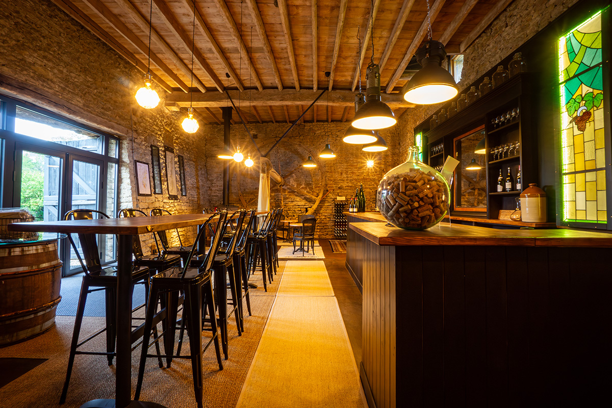 The tasting room at Domaine de Cromey